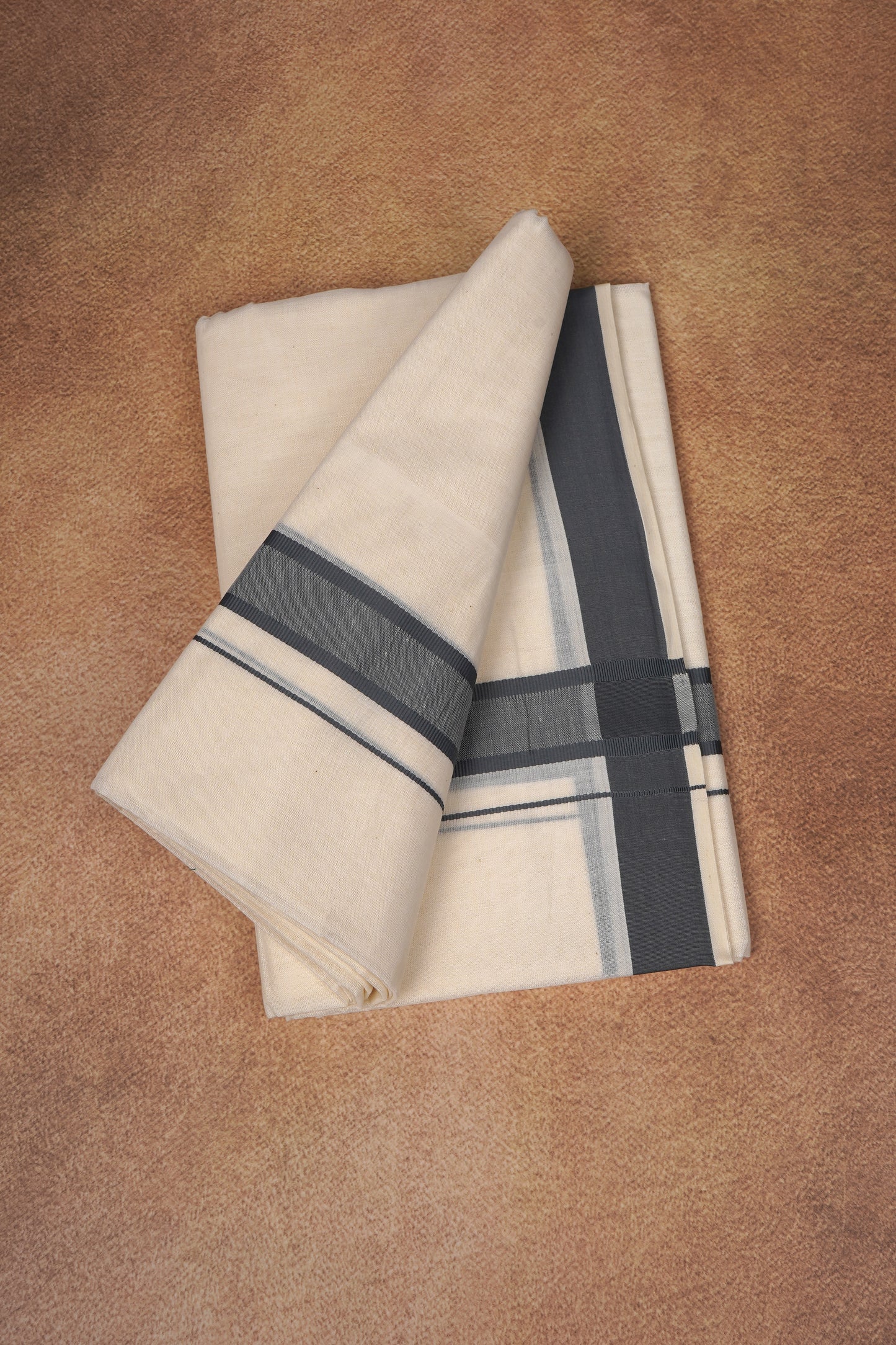 FD-174C CREAM DOUBLE DHOTHIE 3.80 MTR - Gray