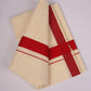 FD-08C CREAM DOUBLE DHOTI  3.80 MTR-Orange