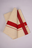 FD-08C CREAM DOUBLE DHOTI  3.80 MTR-Orange