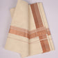 COPPER-04C CREAM DOUBLE DHOTI  4.00 MTR