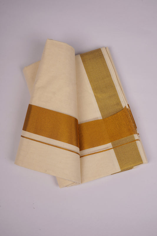 GLD-94C CREAM DOUBLE DHOTI  3.80 MTR