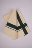 FD-08C CREAM DOUBLE DHOTI  3.80 MTR-Dark Green