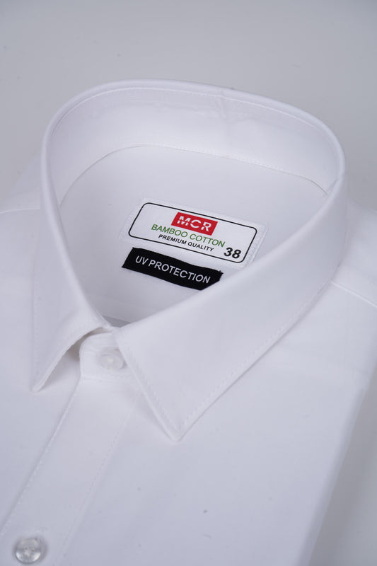 Brazil Bamboo Cotton Formal White Shirt (Apple Cut)