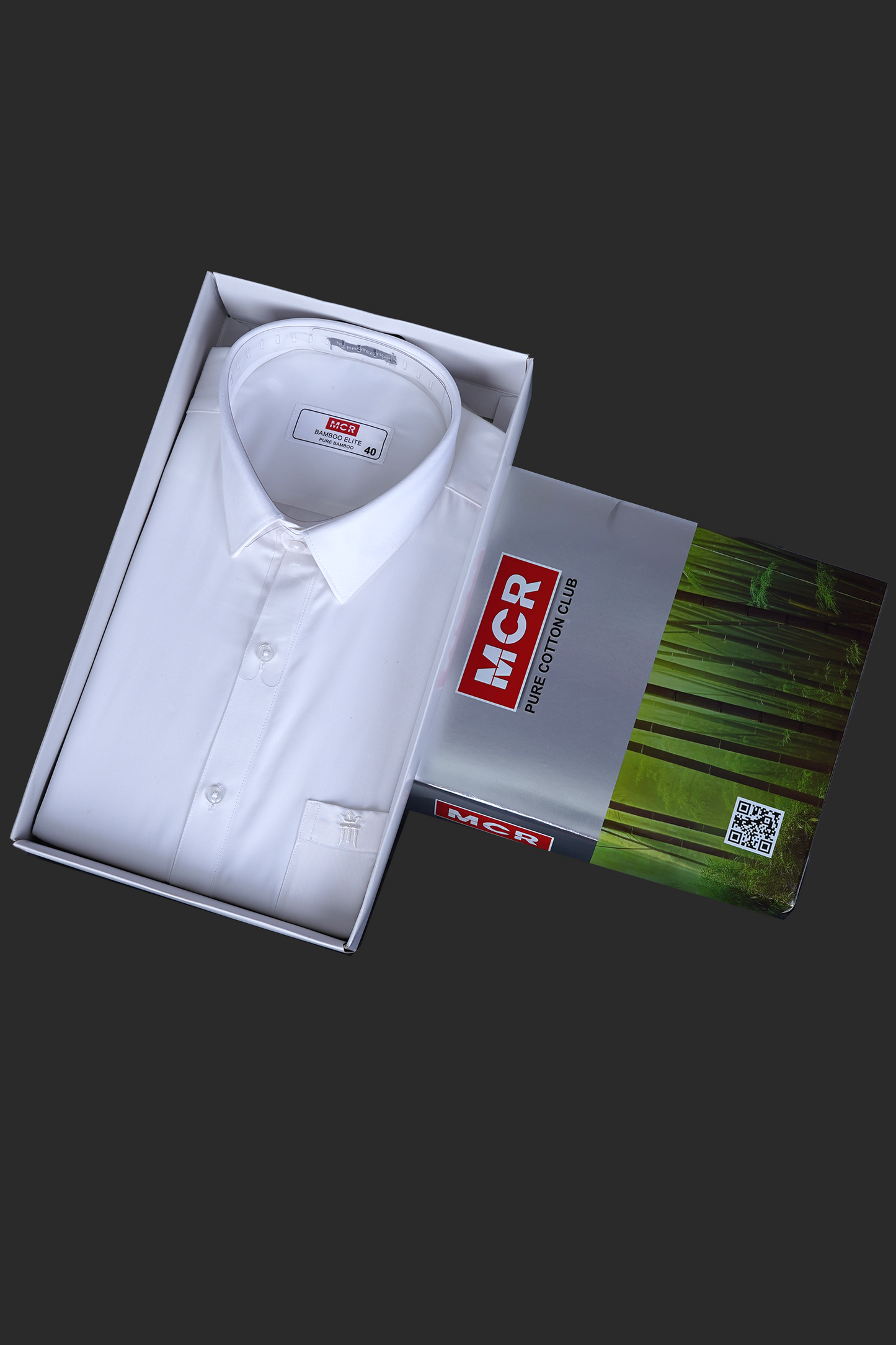MCR BAMBOO ELITE Full Sleeve Formal White Shirt For Men