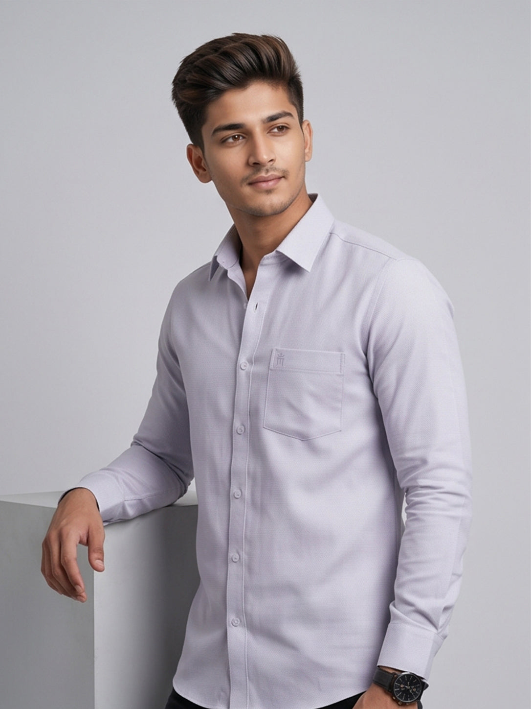 MCR Men Formal Colour Shirt - light grey 92055 ICE BERG