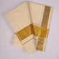 GLD-14C CREAM DOUBLE DHOTI  4.00 MTR