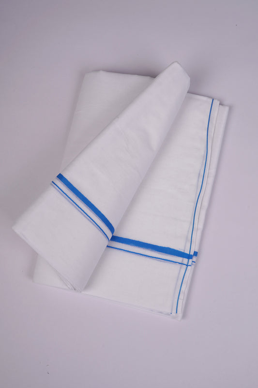 SD-17 W/D DHOTI  4.00 MTR-Blue
