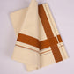 FD-08C CREAM DOUBLE DHOTI  3.80 MTR-Light Brown