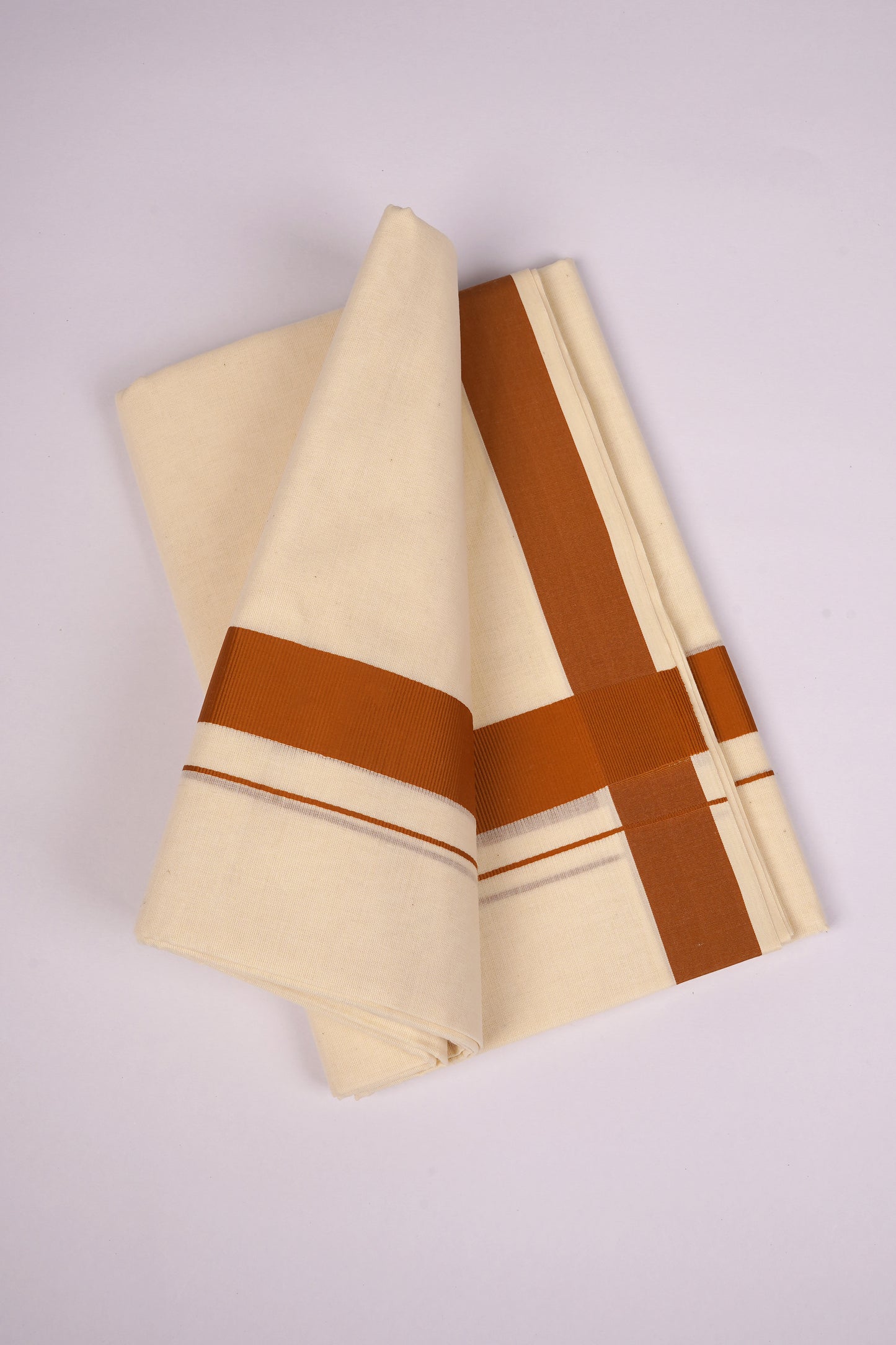 FD-08C CREAM DOUBLE DHOTI  3.80 MTR-Light Brown
