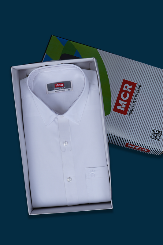 MCR Winner slim fit  Full Sleeve  White Shirt For Men