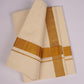GLD-85C CREAM DOUBLE DHOTI  3.80 MTR