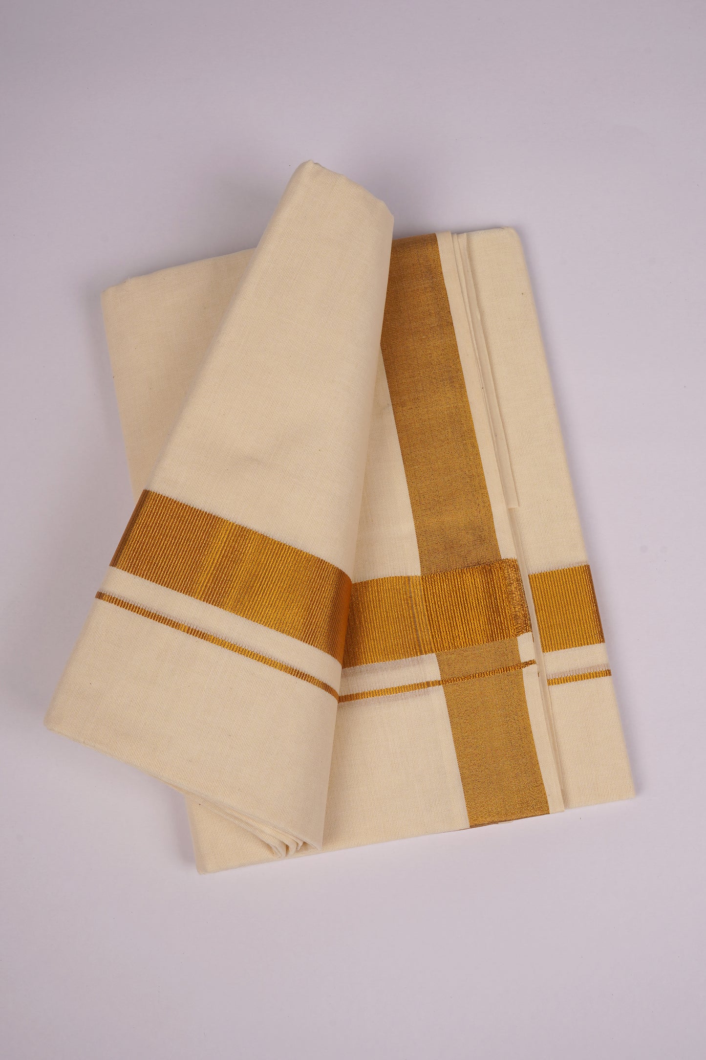 GLD-85C CREAM DOUBLE DHOTI  3.80 MTR