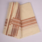 COPPER-15C CREAM DOUBLE DHOTI  4.00 MTR