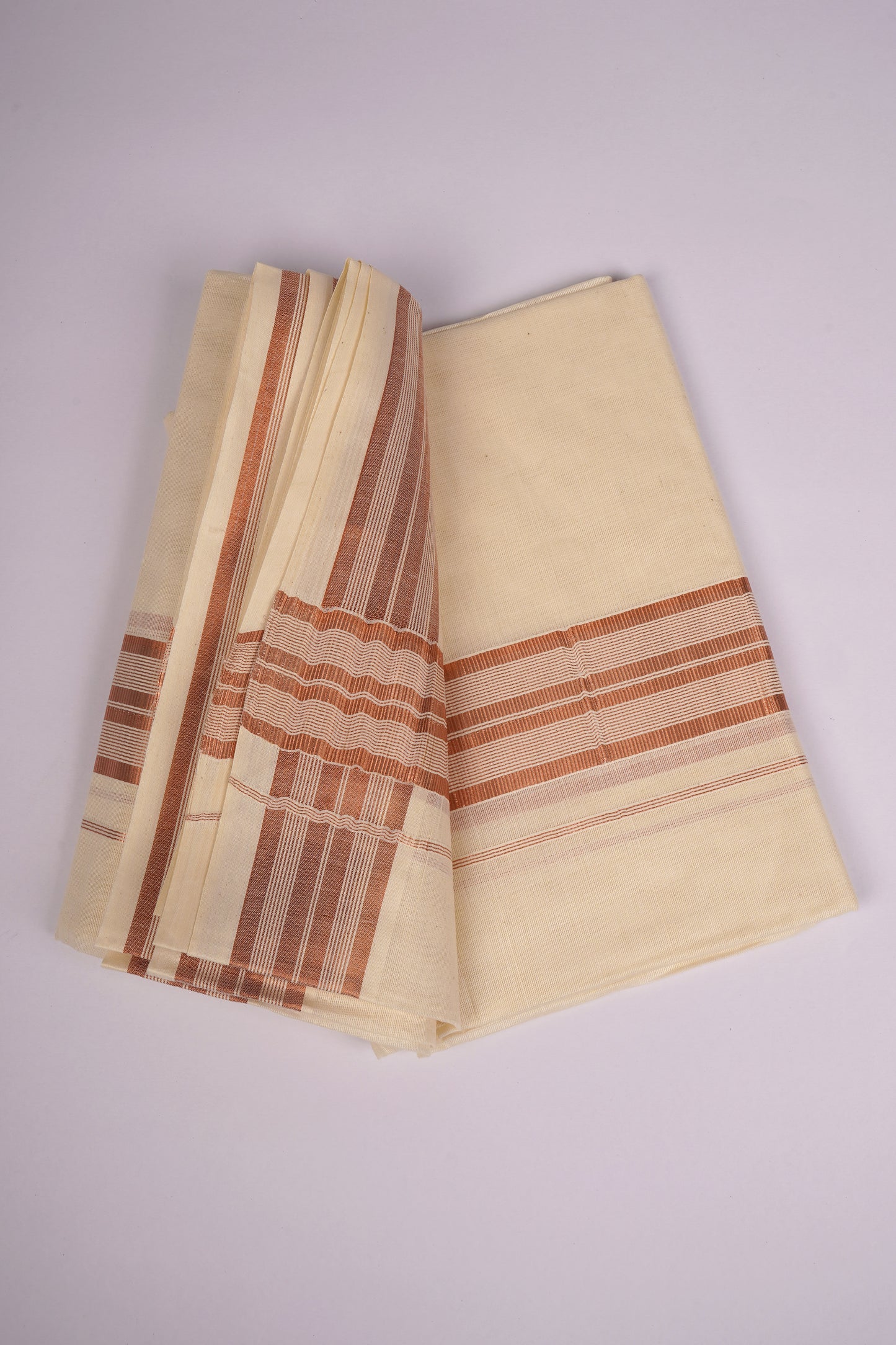 COPPER-15C CREAM DOUBLE DHOTI  4.00 MTR