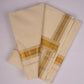 GLD-153C CREAM DOUBLE DHOTI  4.00 MTR