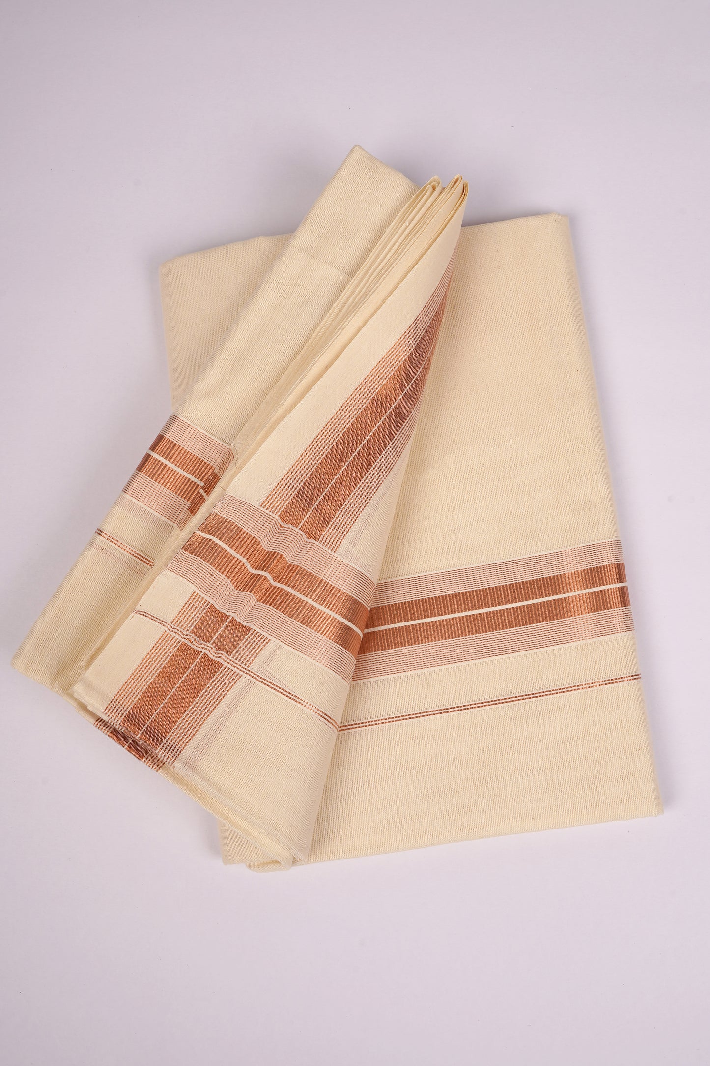 COPPER-12C CREAM DOUBLE DHOTI  4.00 MTR