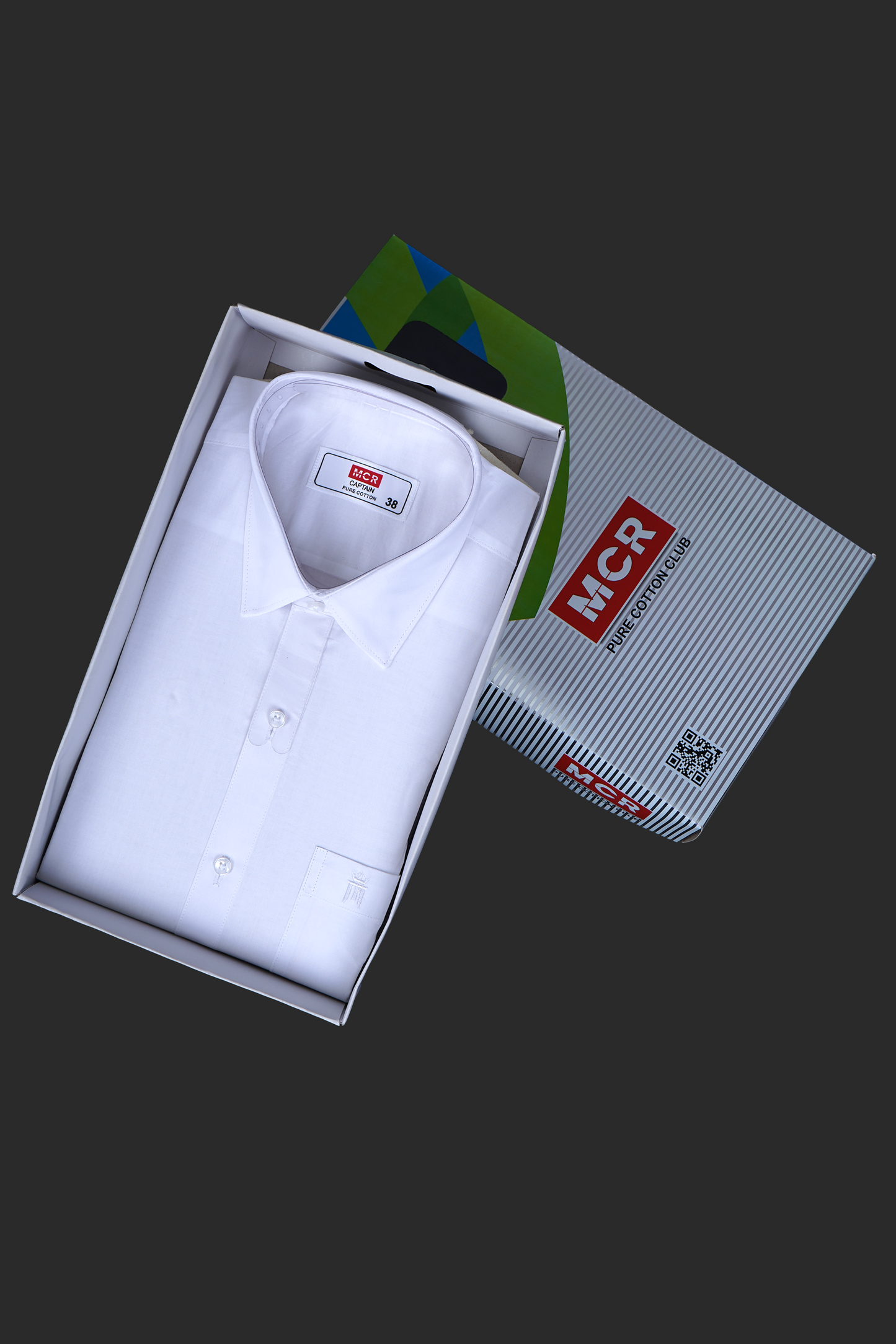 MCR Captain Half Sleeve Formal White Shirt For Men