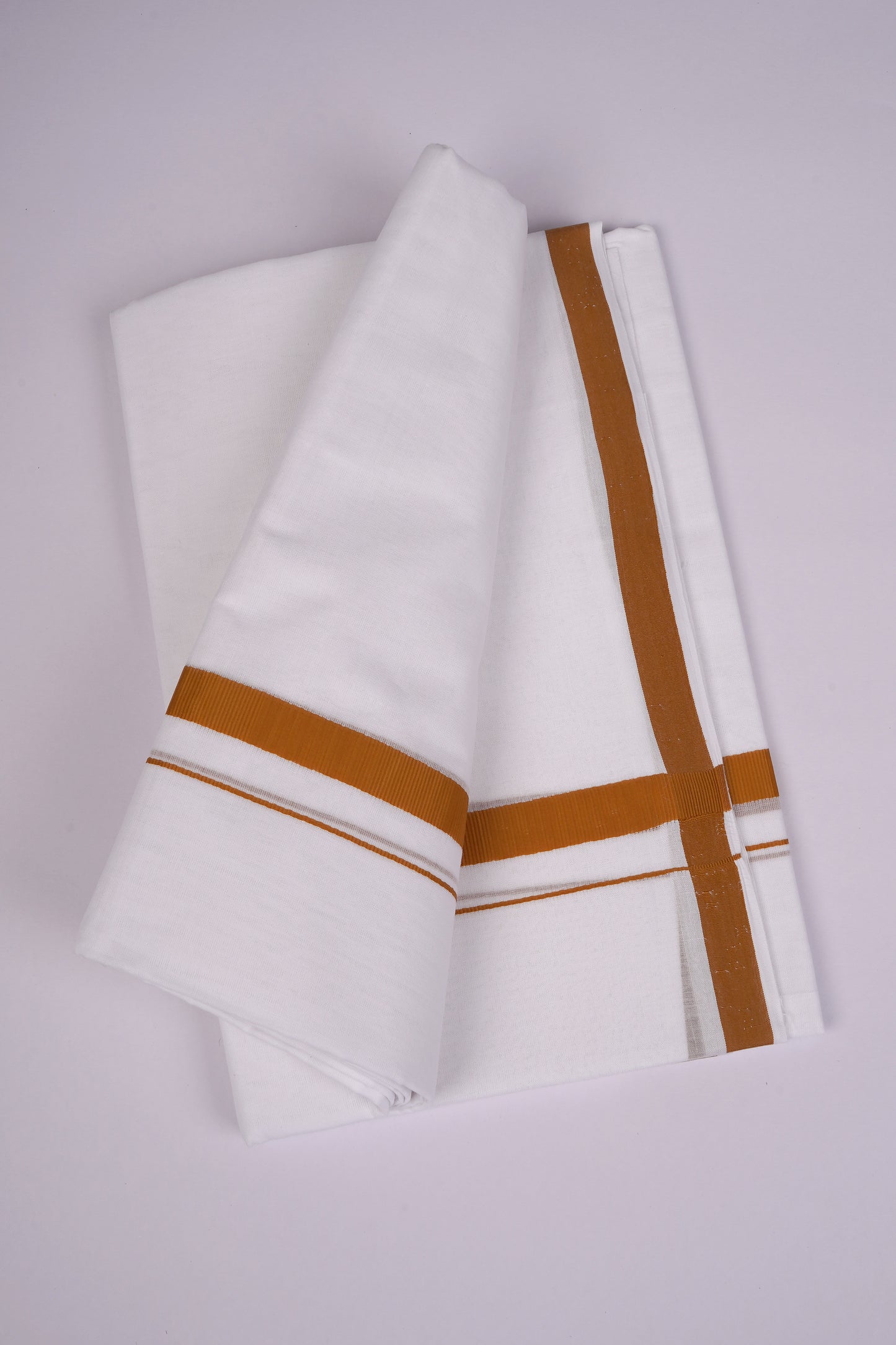 HD-29 WHITE DOUBLE DHOTI  4.00 MTR - Brown