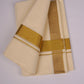 GLD-91C CREAM DOUBLE DHOTI  3.80 MTR