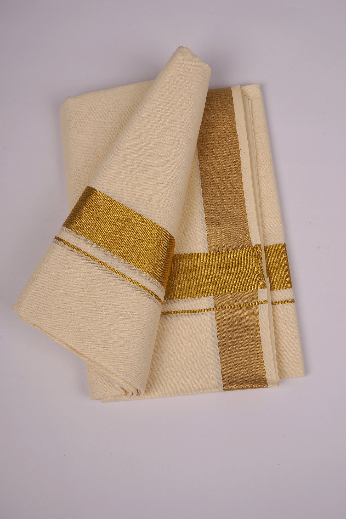 GLD-91C CREAM DOUBLE DHOTI  3.80 MTR