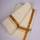 GLD-80C CREAM DOUBLE DHOTI  3.80 MTR