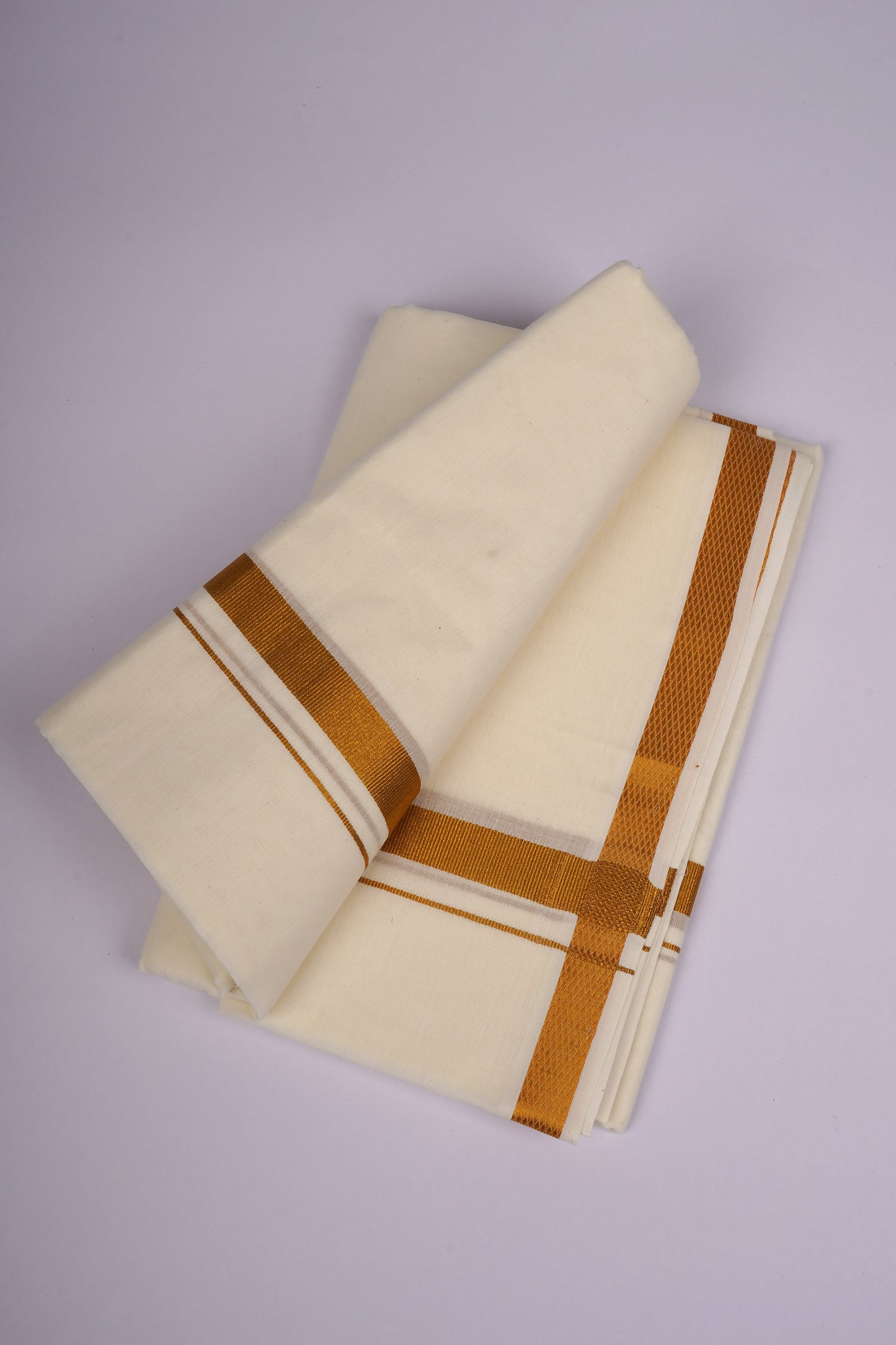 GLD-80C CREAM DOUBLE DHOTI  3.80 MTR