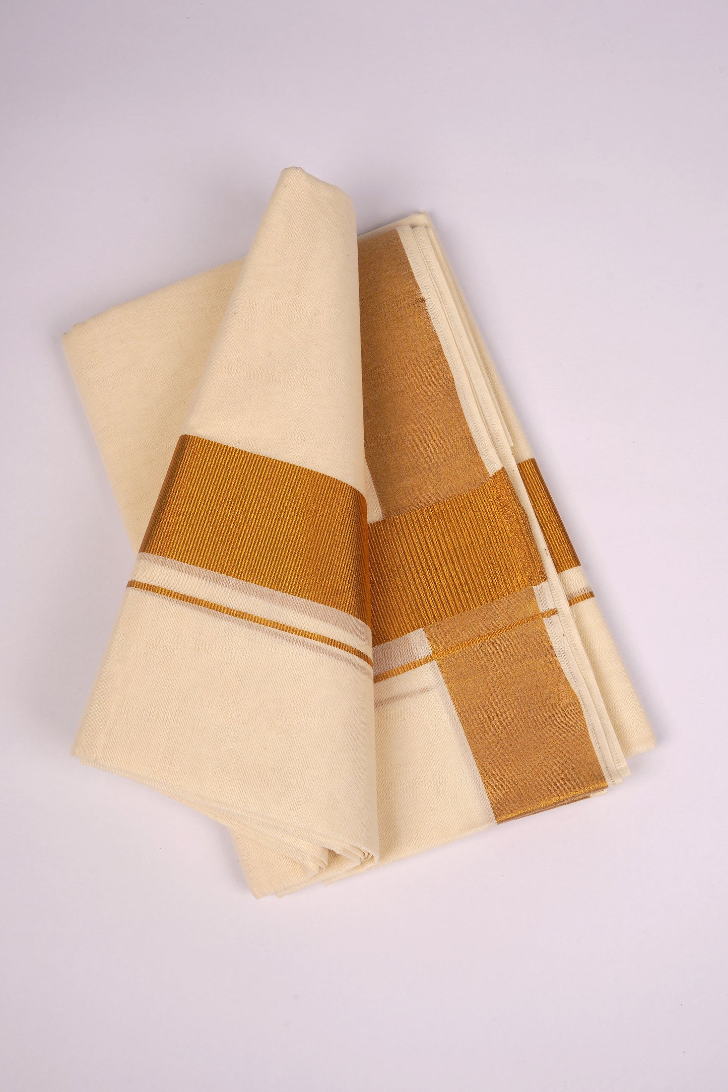 GLD-52C CREAM DOUBLE DHOTI  3.80 MTR