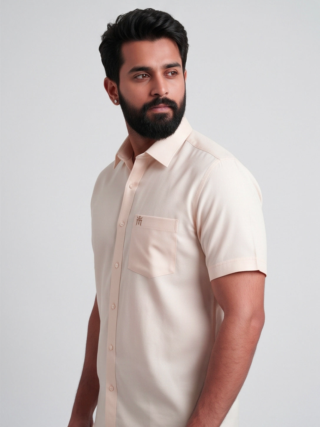 MCR Men Formal Colour Shirt - light peach 82501 Hydrogen