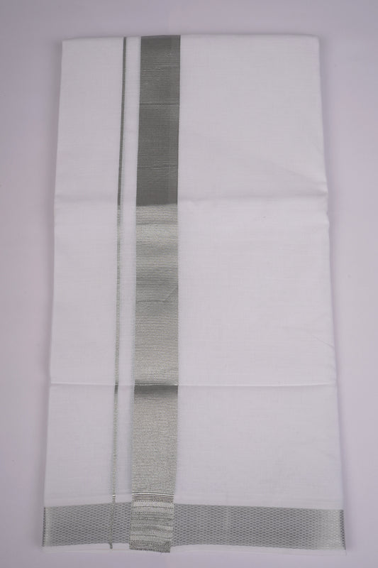 SLD-48 WHITE DOUBLE DHOTI   3.80 MTR