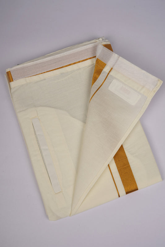 PKT GLS-02C VELCRO CREAM SINGLE DHOTI