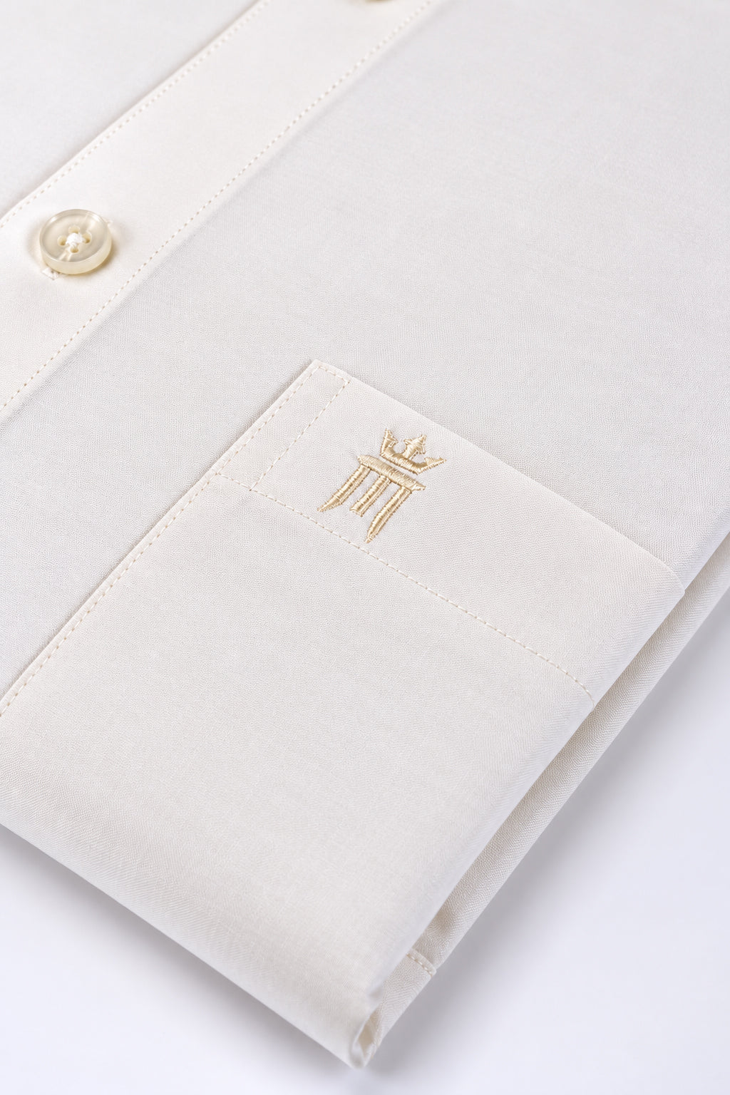 2 Pcs Combo Pure Silk Shirt Full Sleeve - Cream