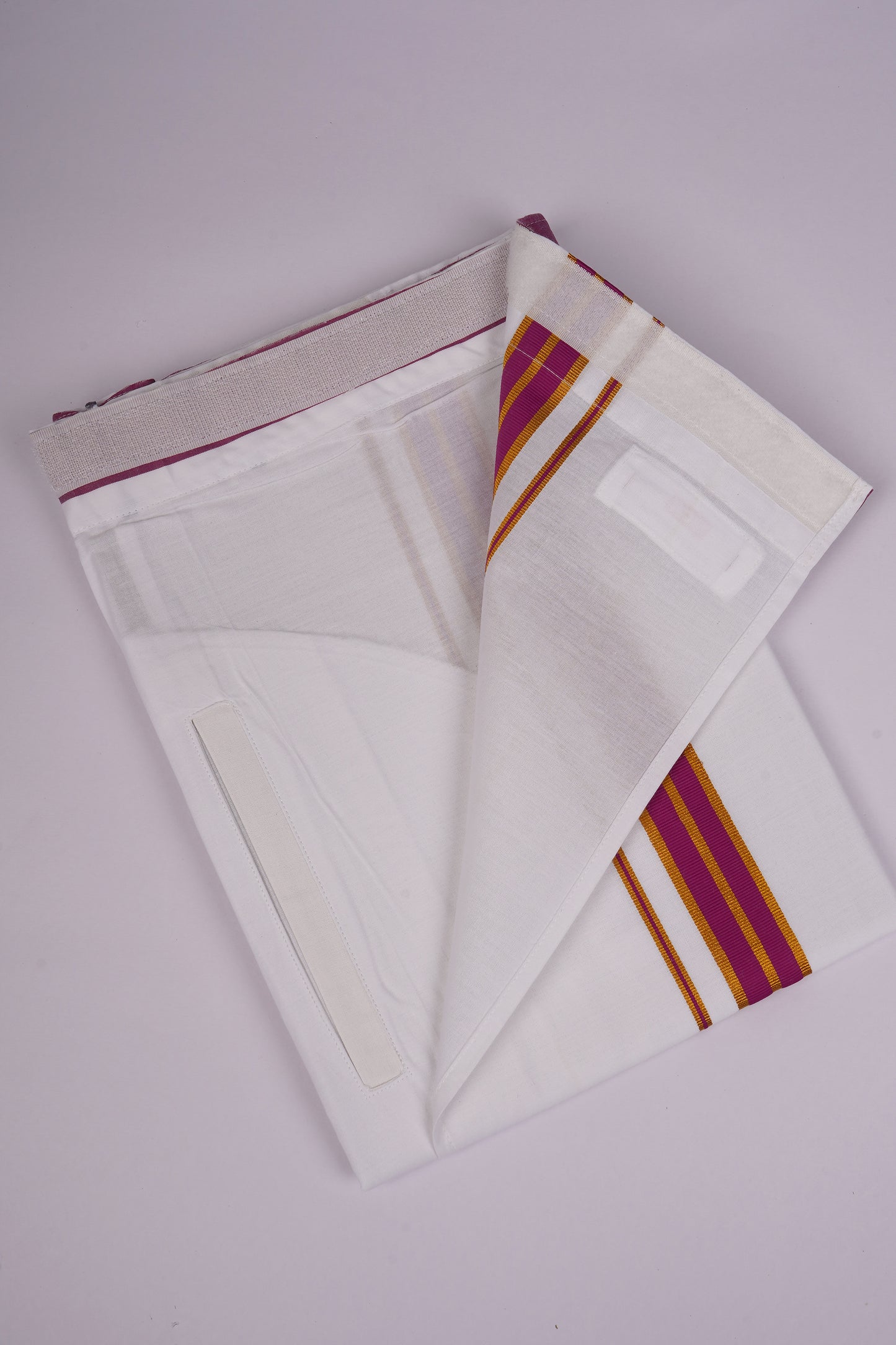 PKT FS-01 VELCRO WHITE SINGLE DHOTI - Dark Pink