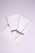 Mens Cotton Blend White Dhoti Single Small  Border 2.00 m|SS-14 IMPERIAL BLUE