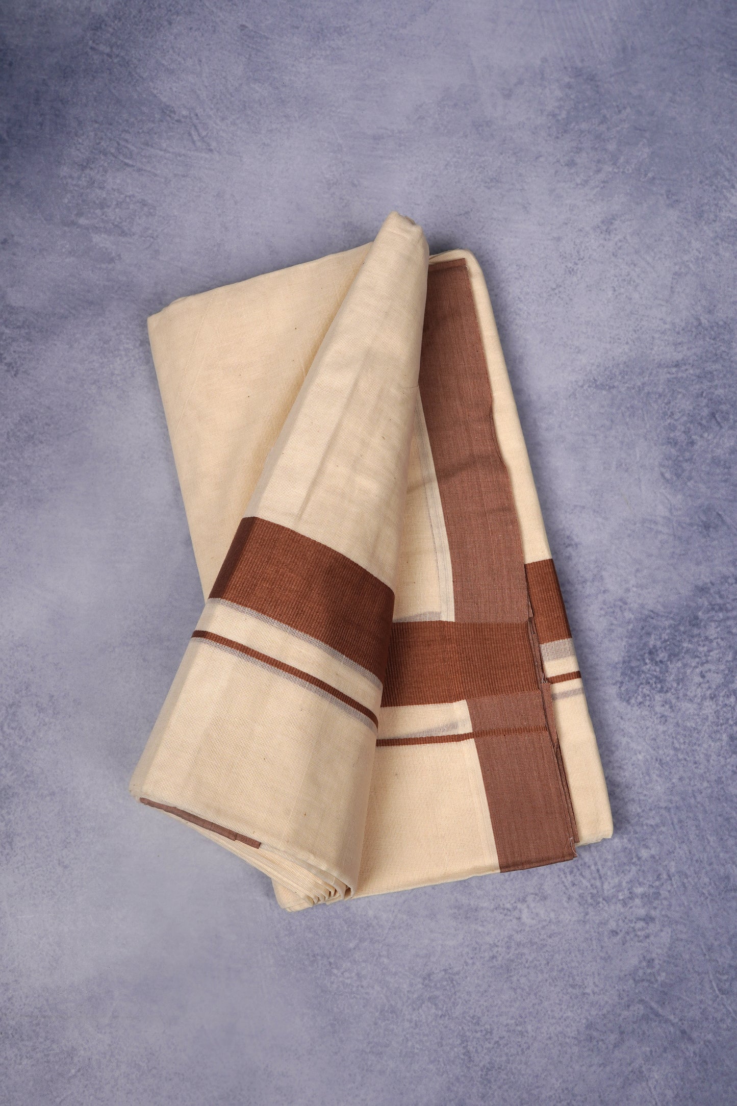 FCD-76C CREAM DOUBLE DHOTI  4.00 MTR - Brown