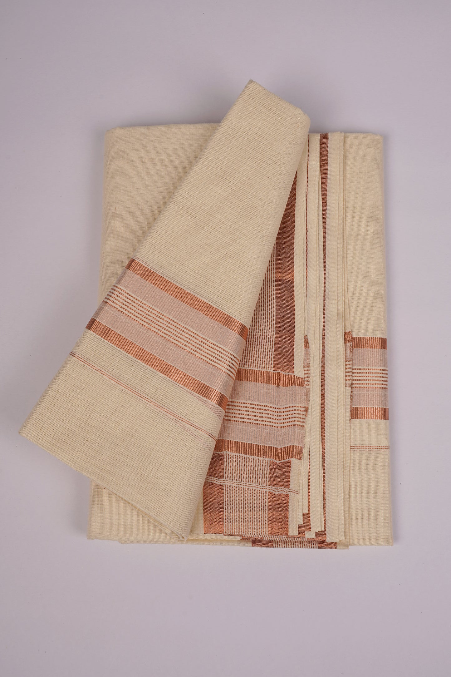 COPPER-16C CREAM DOUBLE DHOTI  4.00 MTR
