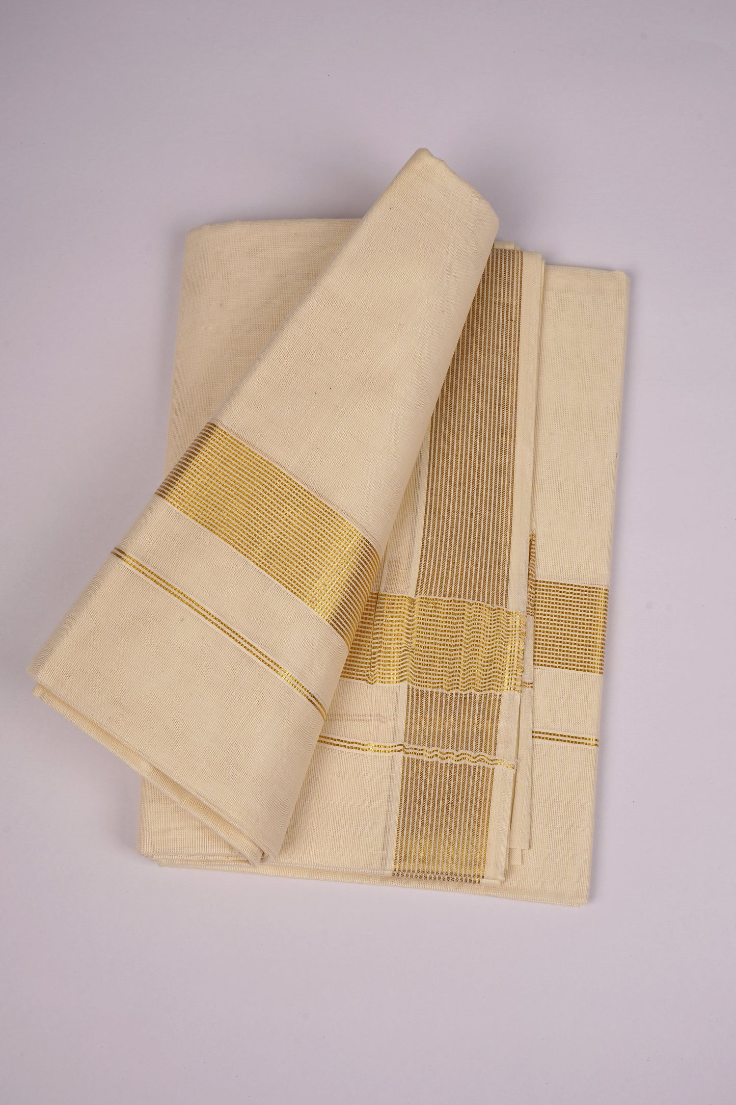 GLD-123C CREAM DOUBLE DHOTI  4.00 MTR