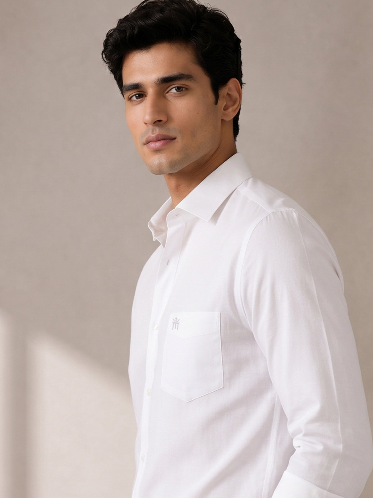 Sun Rays Formal White Shirt For Men