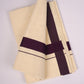 FD-08C CREAM DOUBLE DHOTI  3.80 MTR-Dark Brown