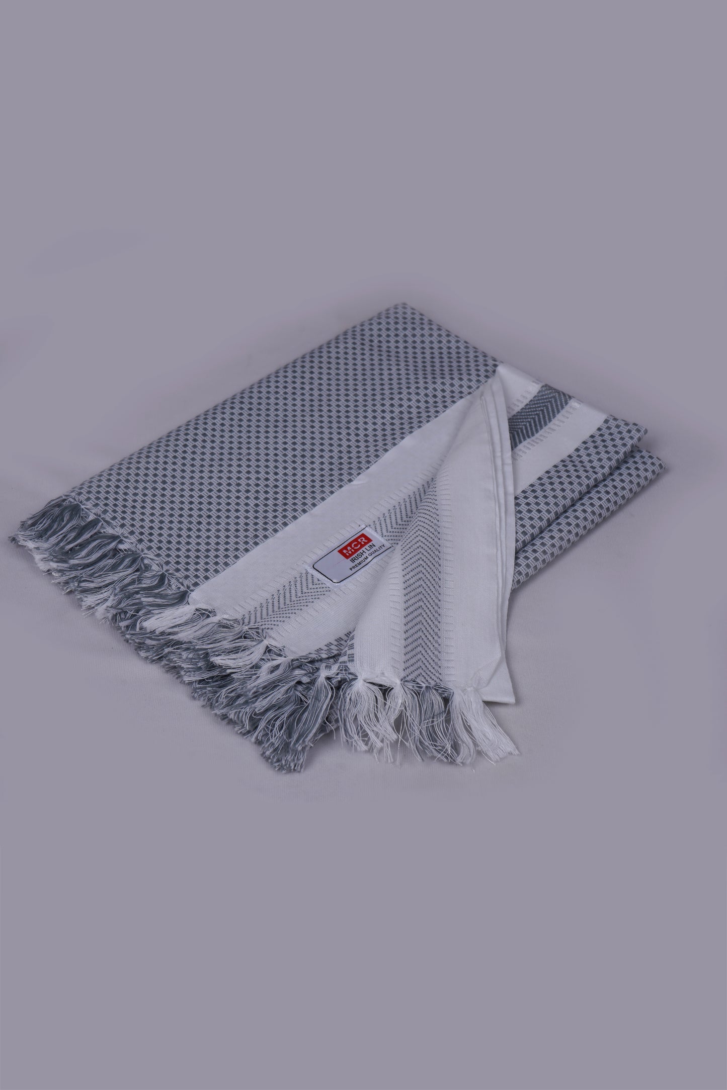 COLOUR MINICHECK COTTON - CBT-24 BATH TOWEL - 30X60 - GRAY
