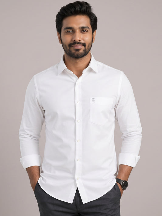 Mega Formal White Shirt For Men-Apple Cut