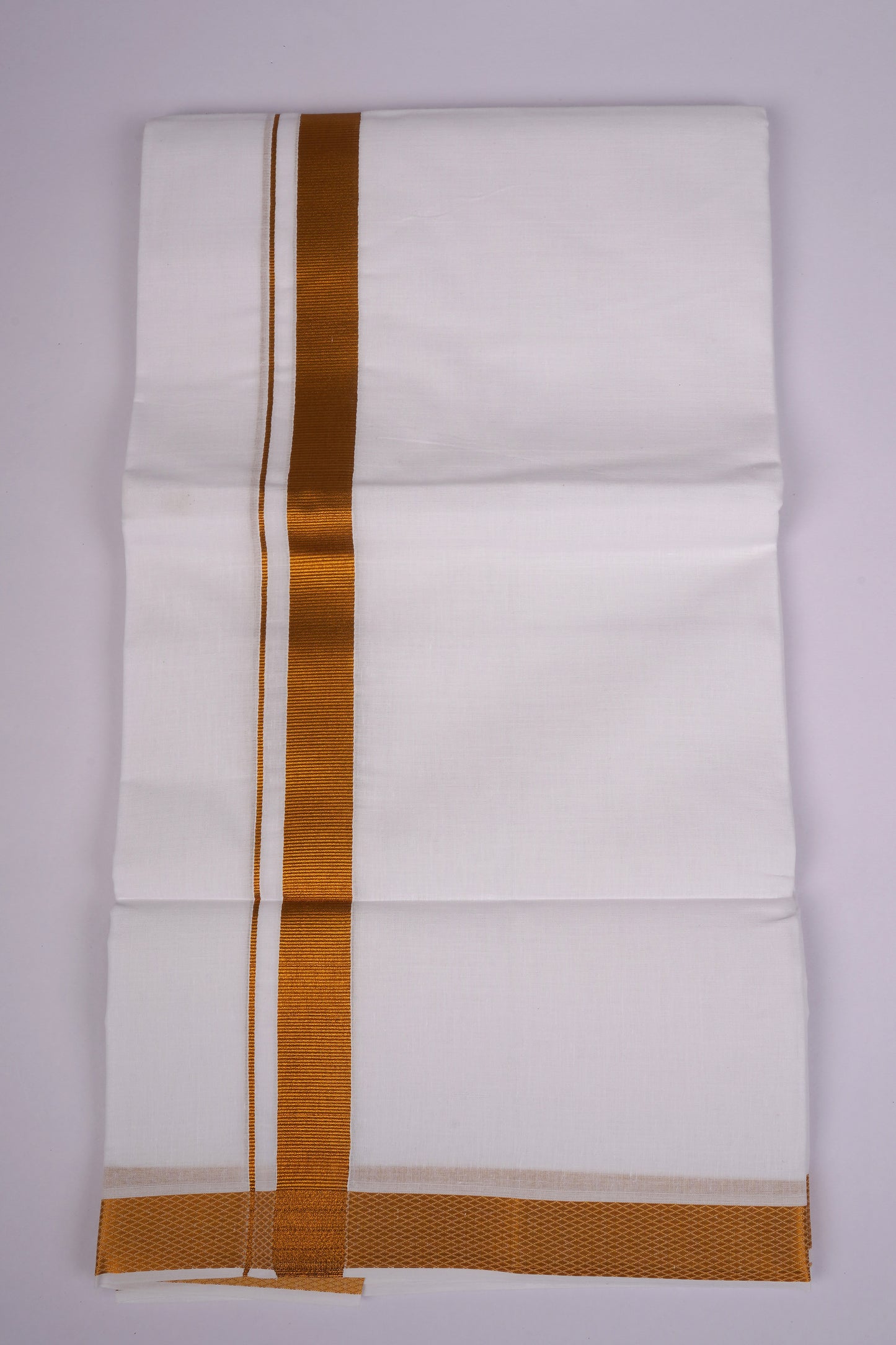 GLD-33 WHITE DOUBLE DHOTI  3.80 MTR