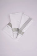 Mens Cotton Blend Single White Dhoti With Silver Jari Border 2.00 M - SLS-07