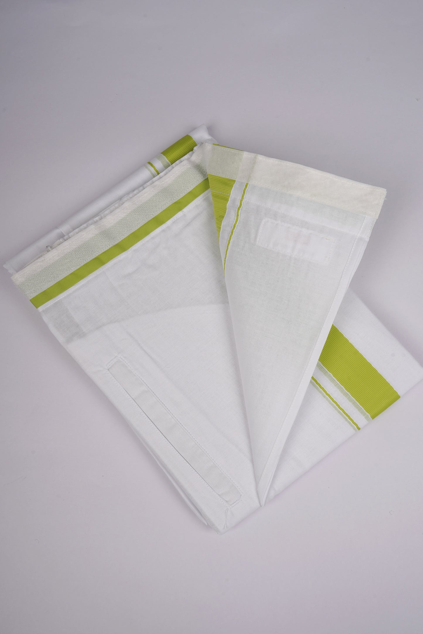 PKT FD-01 VELCRO WHITE DOUBLE DHOTI - Green