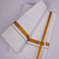 GLD-38 WHITE DOUBLE DHOTI  3.80 MTR