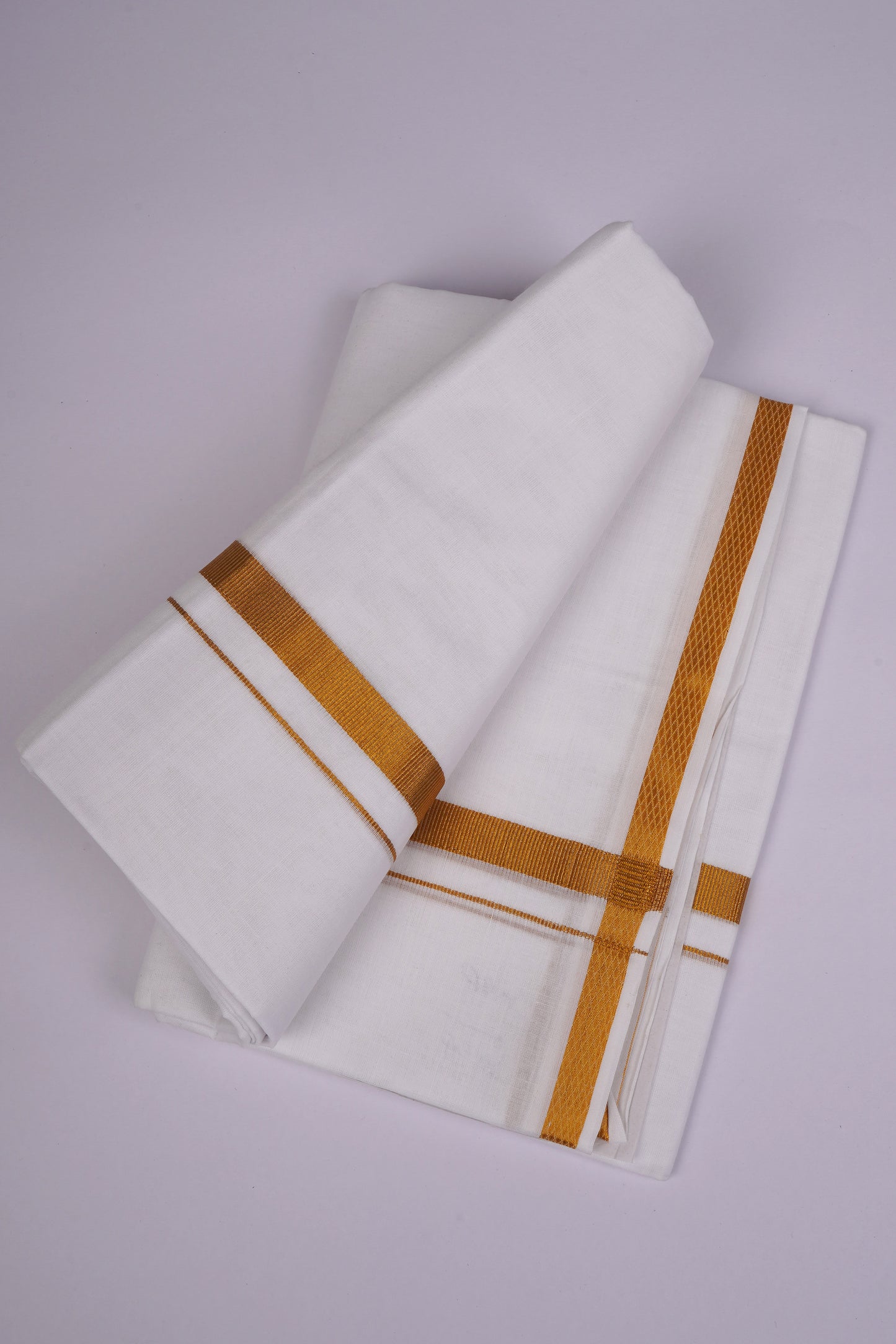 GLD-38 WHITE DOUBLE DHOTI  3.80 MTR