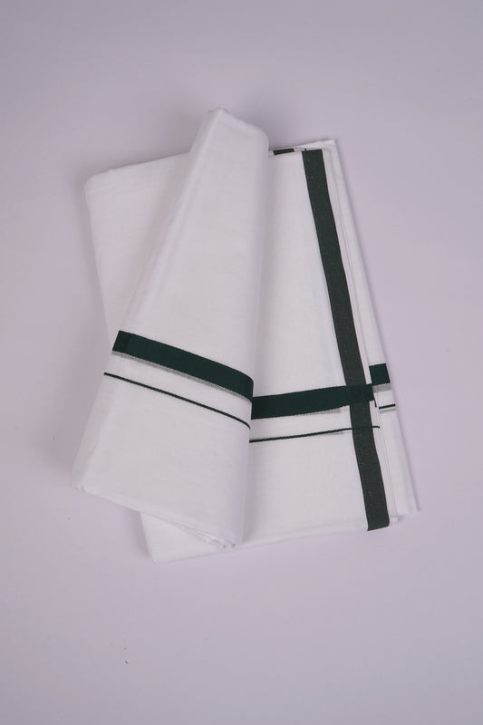 HD-23 W/D DHOTI  4.00 MTR-Dark green