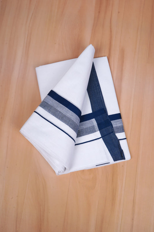 FCD-602 W/D DHOTI 3.80 MTR - Nacy Blue