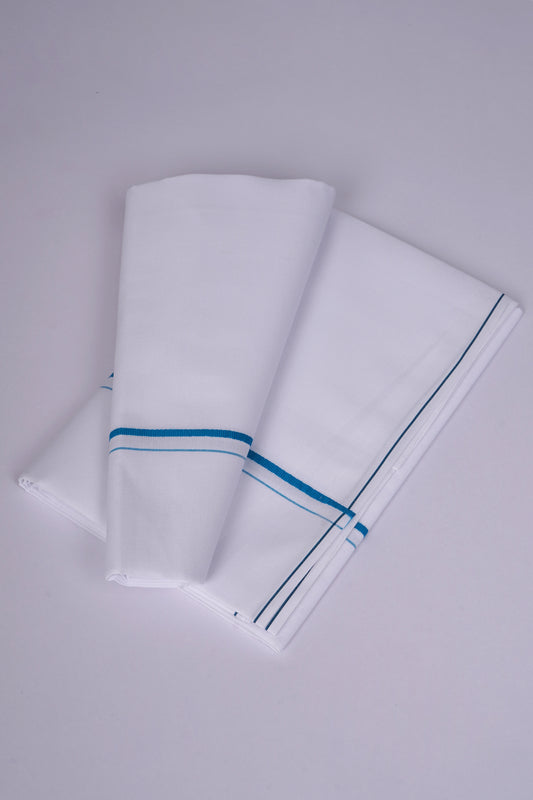 SS-STAIN FREE W/S DHOTI  2.00 MTR - Ajantha Blue