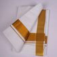 GLD-95 WHITE DOUBLE DHOTI  3.80 MTR