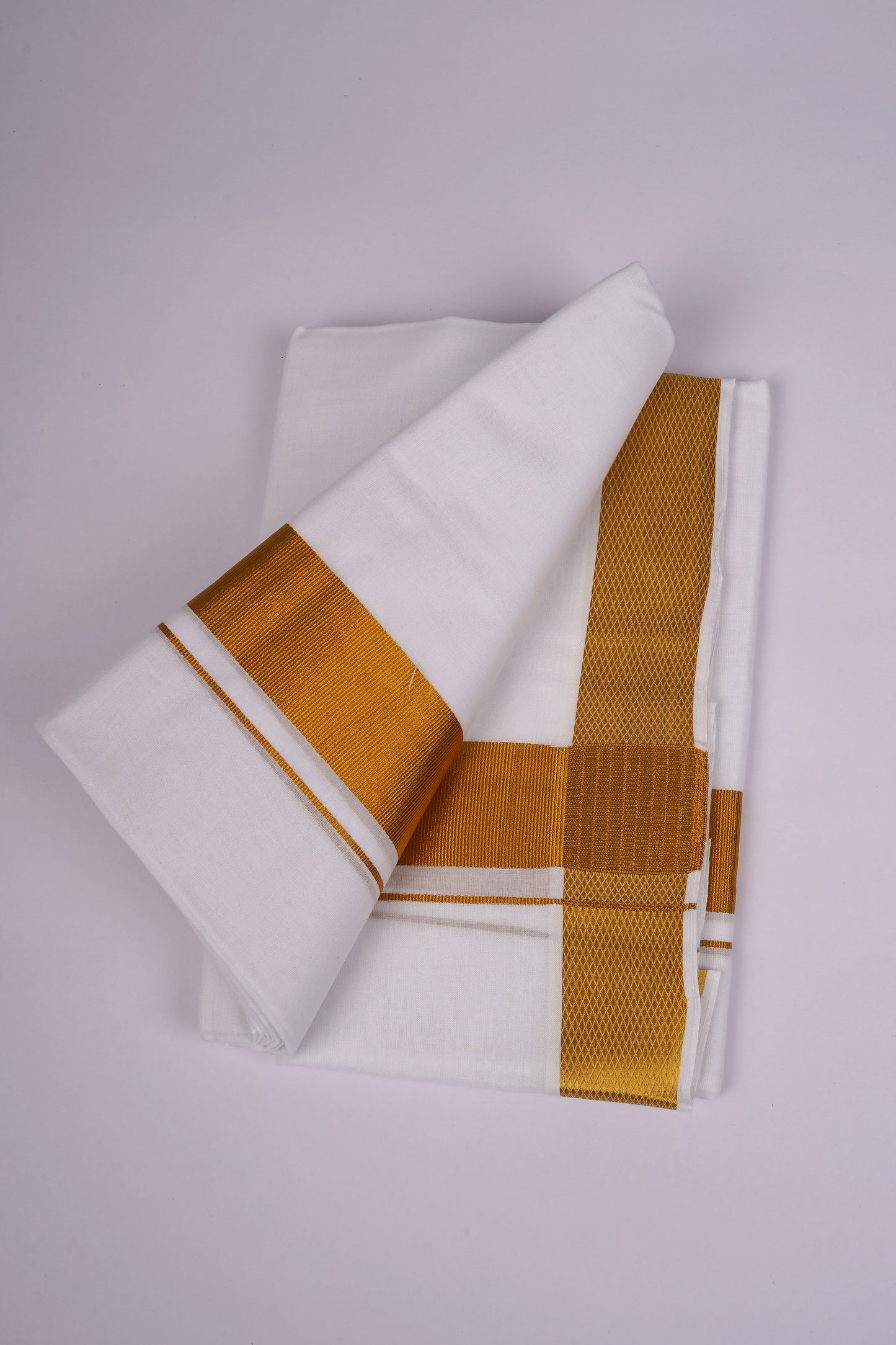 GLD-95 WHITE DOUBLE DHOTI  3.80 MTR